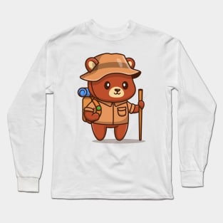 Cute Bear Hiking Long Sleeve T-Shirt